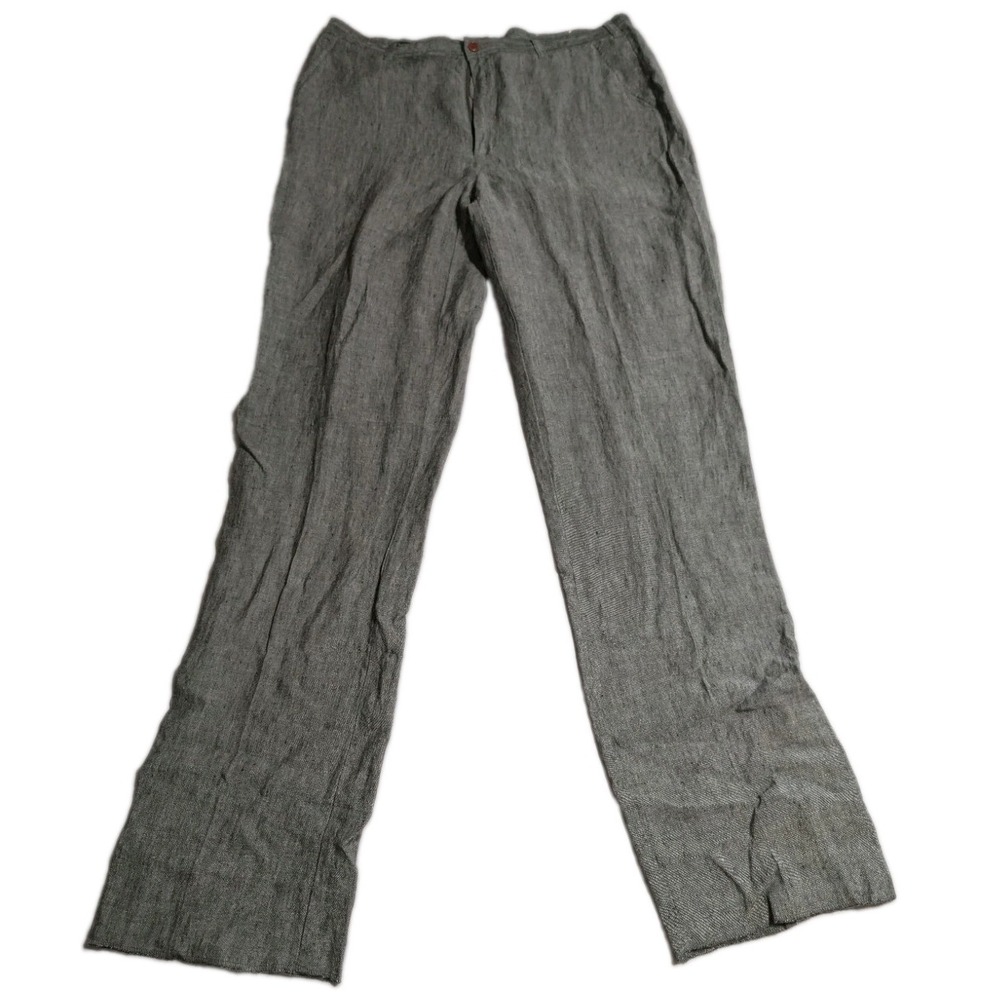 Orvis Walking Pants Mens 38 Gray 100% Linen NWT Unhemmed Dress Trousers